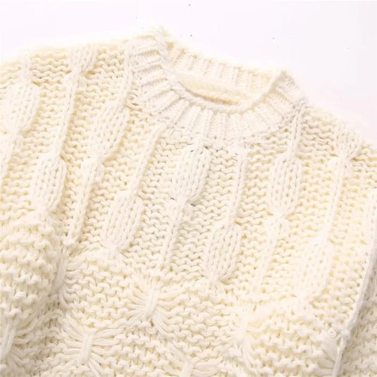 Beige Knitted Women's Sweater