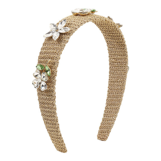 Pearl Flower Retro Wide Edge Headband