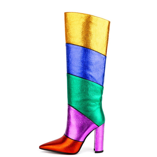 Women's Rainbow Knee High Boots