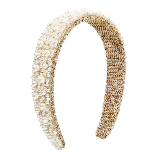 Pearl Flower Retro Wide Edge Headband