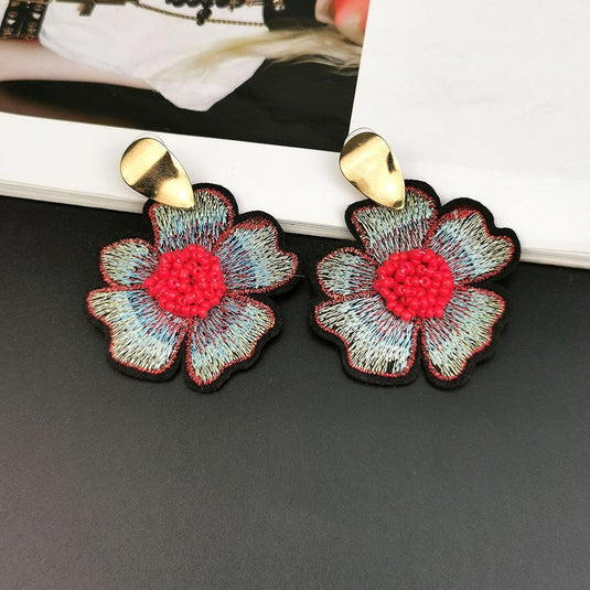 Flower Pendant Earrings