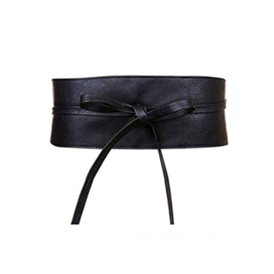 Women's Bowknot Faux Leather Wrap Waistband