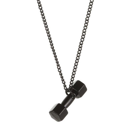 Dumbbell Pendant Fitness Necklace