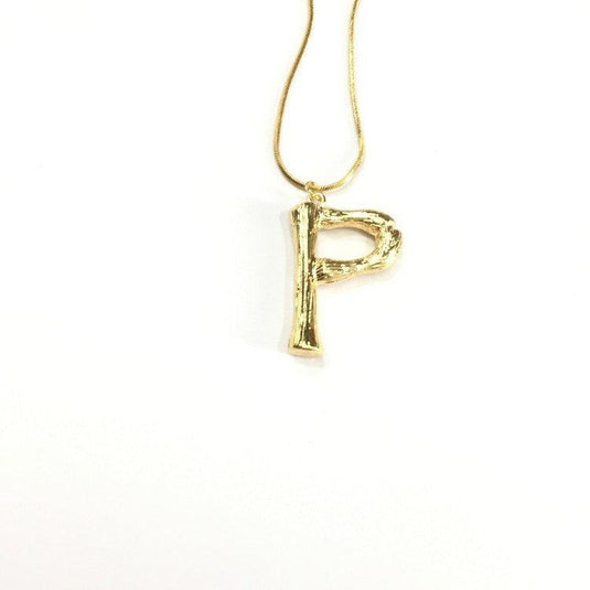 Large Alphabet Initial Letter Pendant Necklace