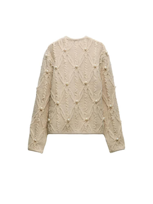 Women's Pearl Button Knitted Cardigan