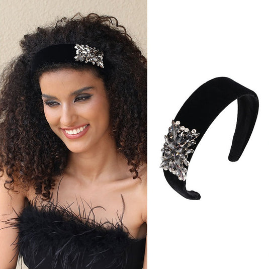 Rhinestone Wide Edge Sponge Headband