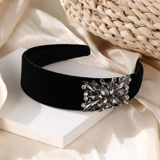 Rhinestone Wide Edge Sponge Headband