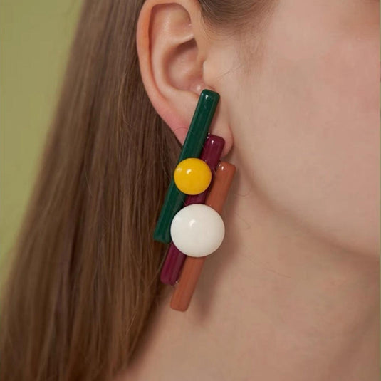 Contrasting Color Earrings