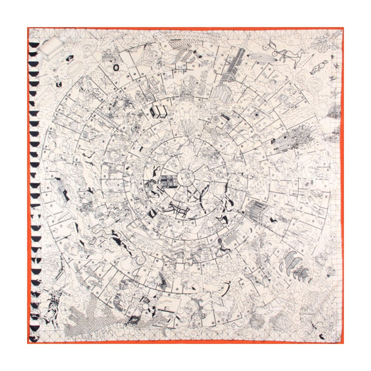 Women's Twill Silk Square Scarf (Playground Print)