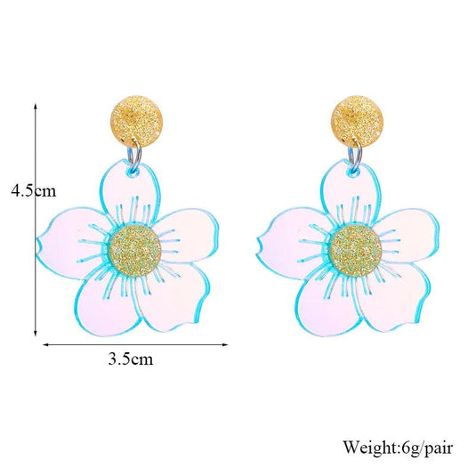 Creative Dazzling Flowers Drop Earrings