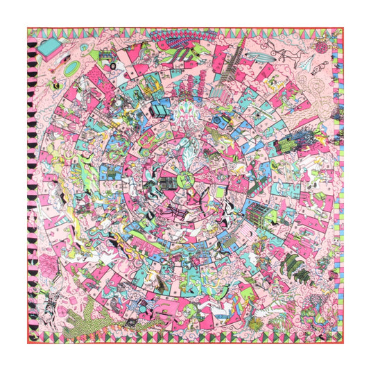 Women's Twill Silk Square Scarf (Playground Print)