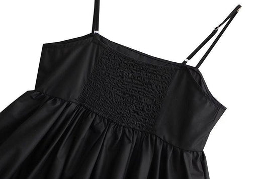 Black Suspender Bubble Skirt Dress