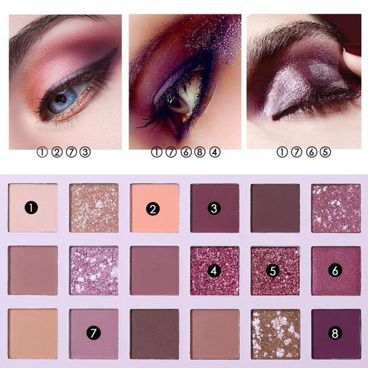 UCANBE Aromas Nude Shimmer Waterproof  Eye Shadow Palette (18 Colors)