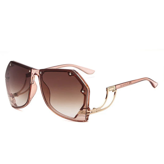 Irregular Shape Sunglasses w/Retro Gradient Tint lens