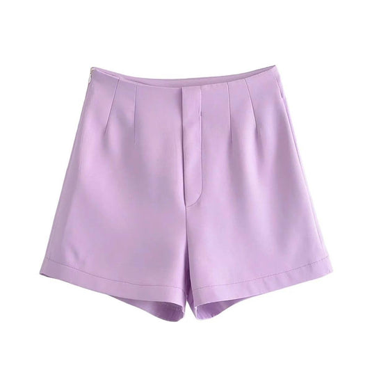 Women's Purple High Waist Casual Shorts