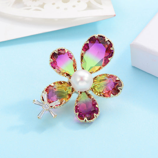 Exquisite Pearl Petal Brooch