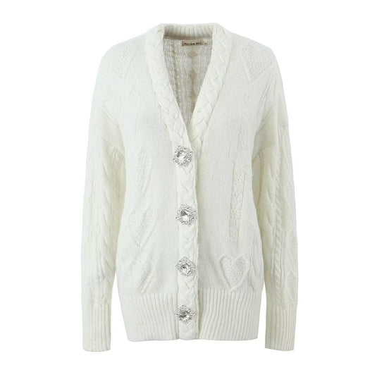 Large Diamond Button Cardigan Sweater