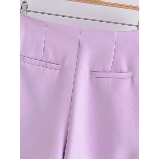 Women's Purple High Waist Casual Shorts