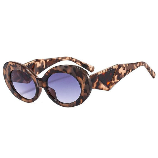 Retro Cat Eye Oval Sunglasses w/ Gradient Shades UV400