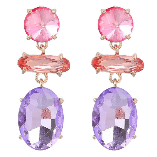 Multi-Layered Colored Diamond Earrings