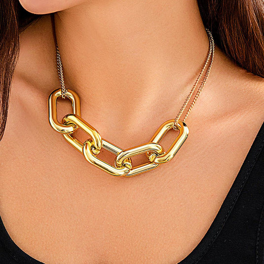 Geometric Chain Link Necklace