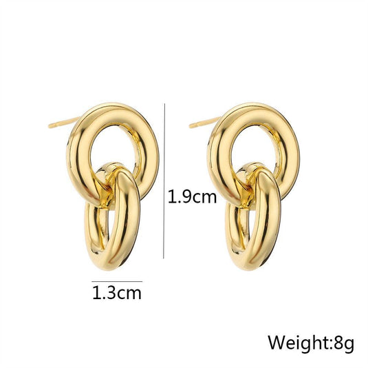 Glossy Ring Retro earrings