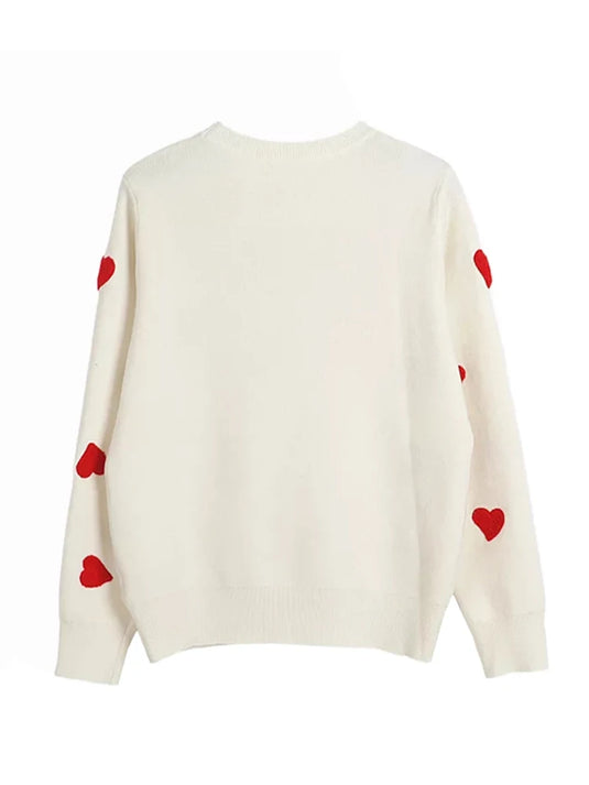 Women's Love Heart Embroidery Sweatshirt