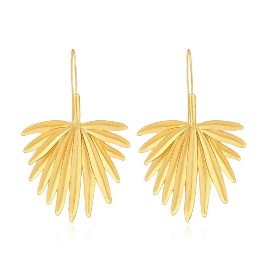 Gold Palm Leaf Earrings