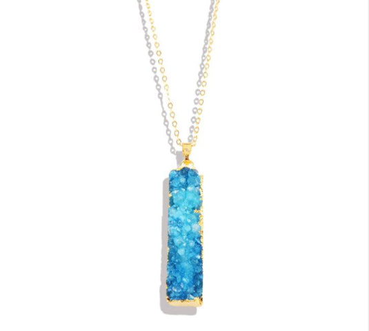 Women's Natural Druzy Pendant Necklace