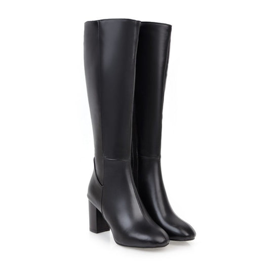 Women's British Style Thick Soled High-Heeled Boots