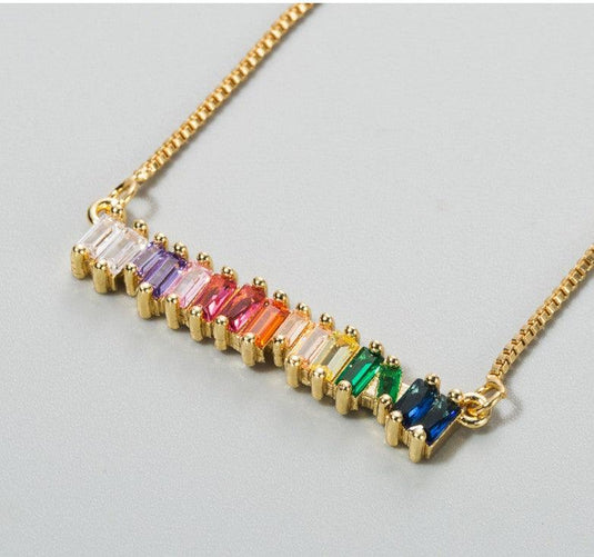 Colorful Zircon Pendant Necklace