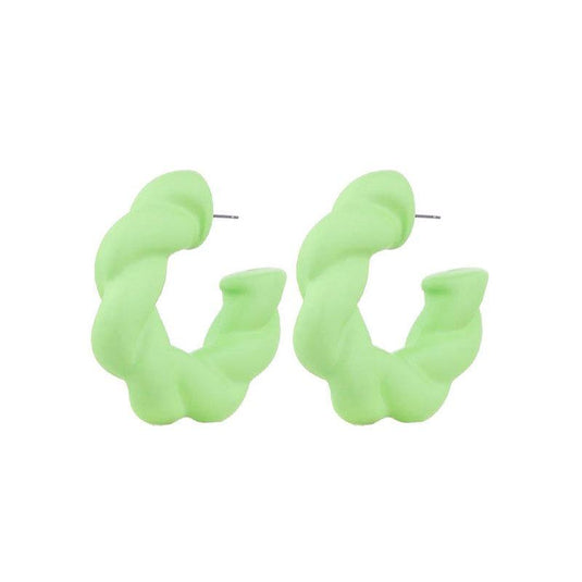 Simple Solid Color C-Shaped Earrings