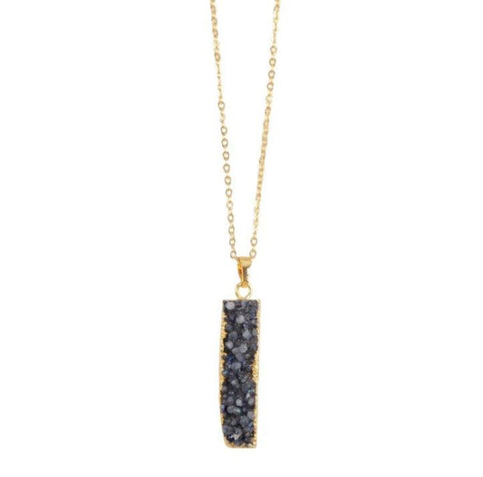 Women's Natural Druzy Pendant Necklace