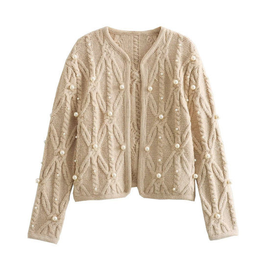 Women's Pearl Button Knitted Cardigan