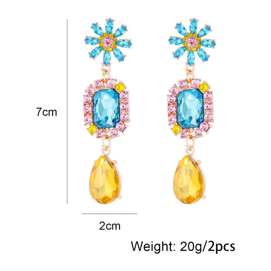 Colorful Daisy Flower Drop Earrings