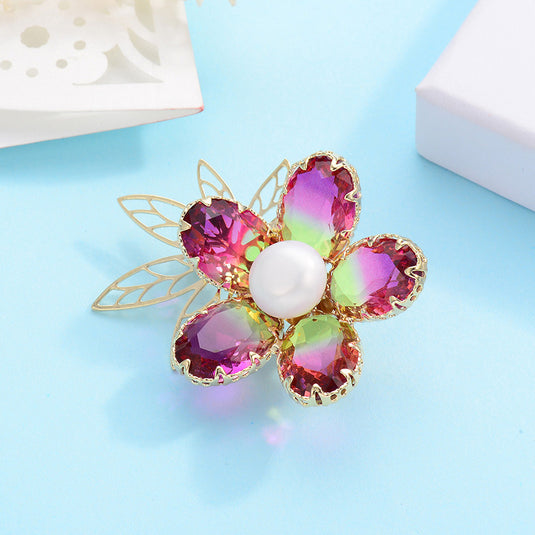 Exquisite Pearl Petal Brooch