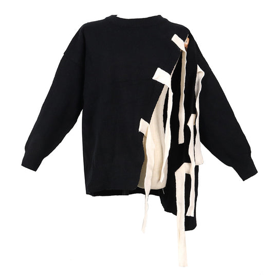 Women's Bow Bandages Asymmetry Fashion Sweaters