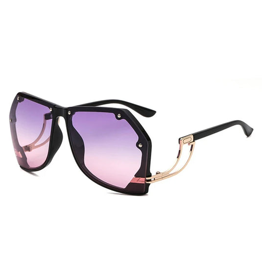 Irregular Shape Sunglasses w/Retro Gradient Tint lens