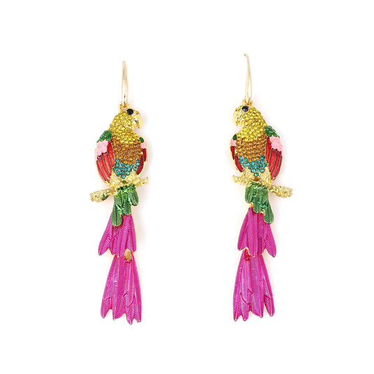 Parrot Stone Drop Earrings