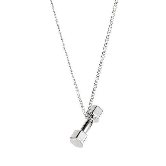 Dumbbell Pendant Fitness Necklace