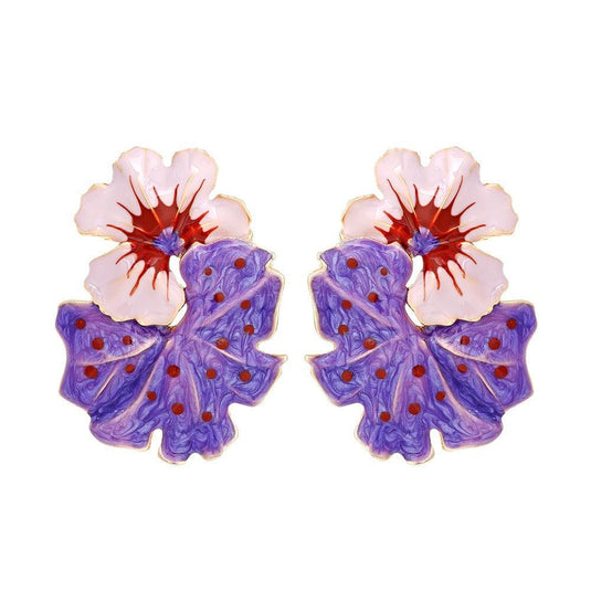 Women's Colorful Leaf-Flower Earrings