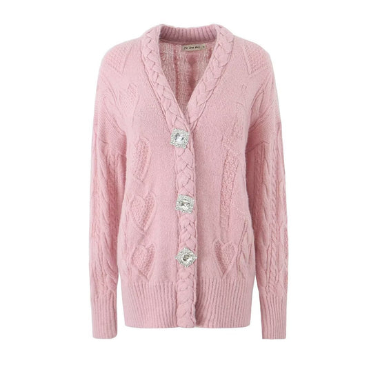 Large Diamond Button Cardigan Sweater