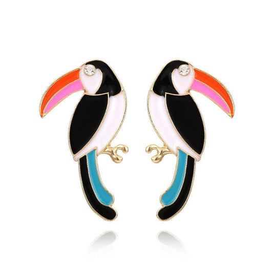 Retro Toucan Stud Earrings