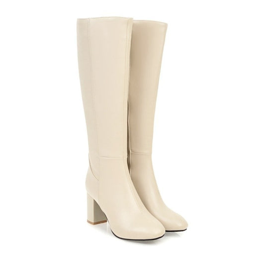 Women's British Style Thick Soled High-Heeled Boots