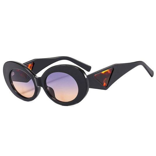 Retro Cat Eye Oval Sunglasses w/ Gradient Shades UV400