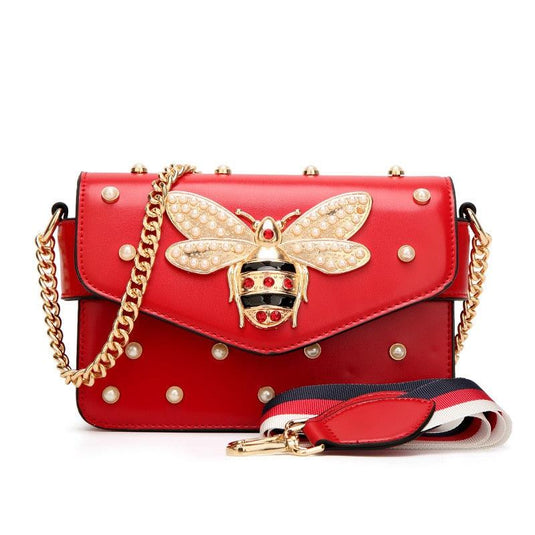 Women's Cute Handbag w/ Bee Flap and chain straps