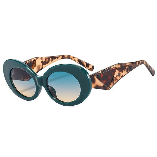 Retro Cat Eye Oval Sunglasses w/ Gradient Shades UV400