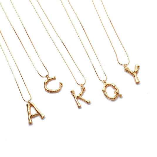 Large Alphabet Initial Letter Pendant Necklace