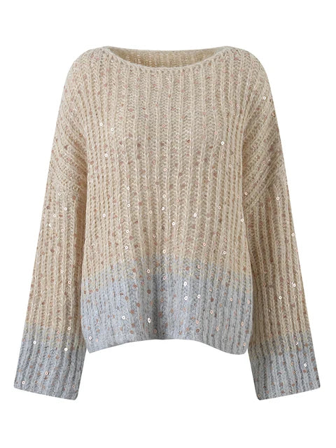 Women's Casual Sequins Knitted Sweater