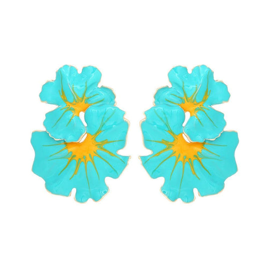 Women's Colorful Leaf-Flower Earrings